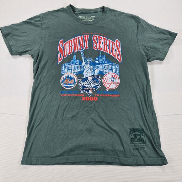 Mitchell & Ness Retro Subway Series 2000 World‎ Series T-Shirt Men's Size Large - Picture 1 of 6